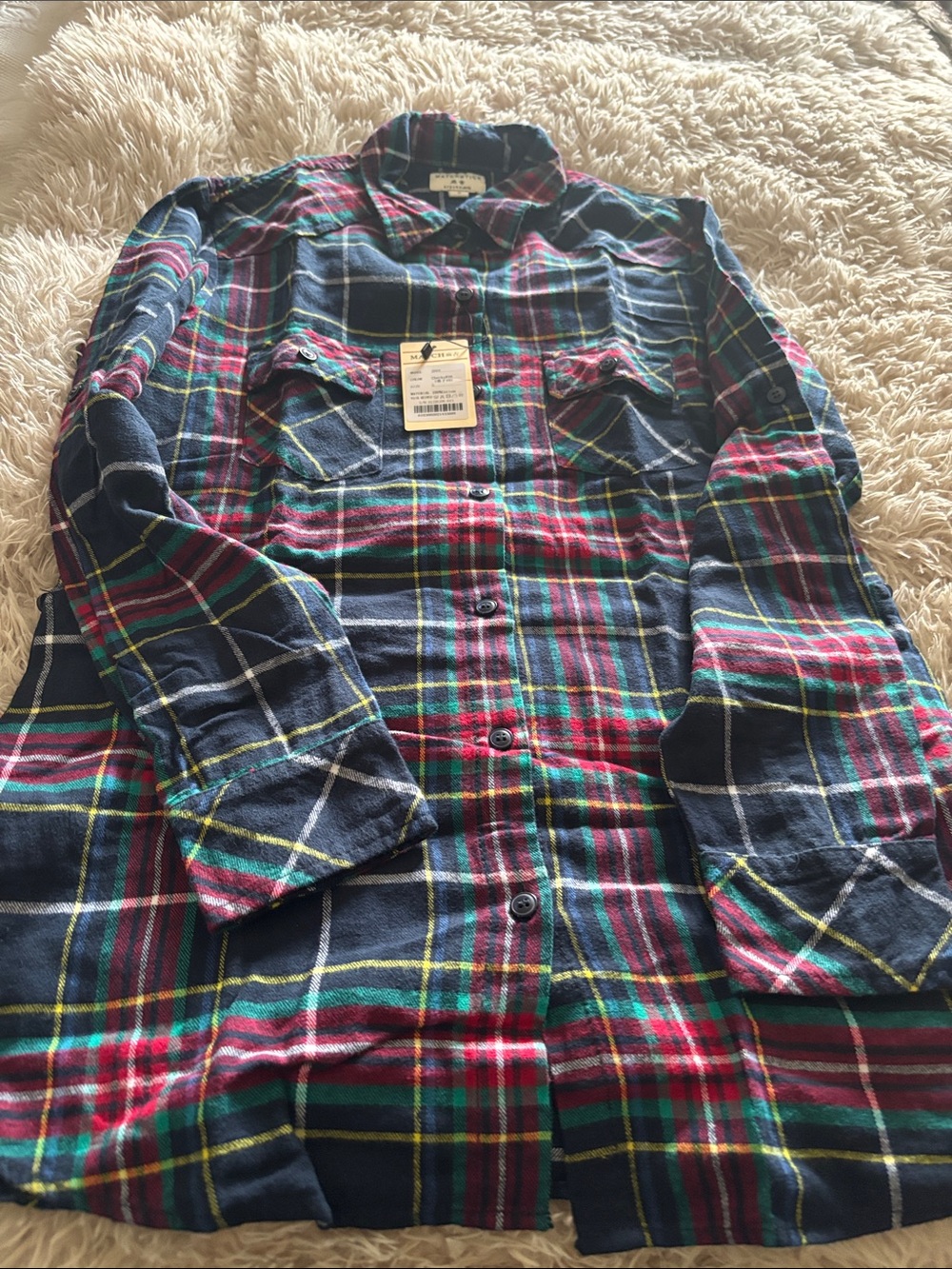 Classic Navy Plaid Button-Down Shirt - Casual Men's Flannel